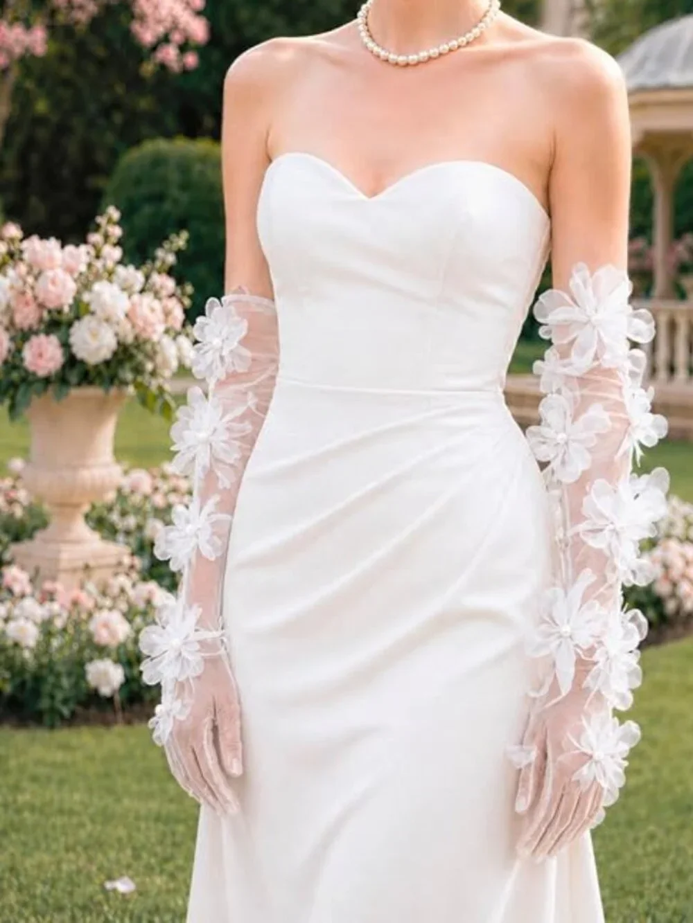 Mesh White Gloves